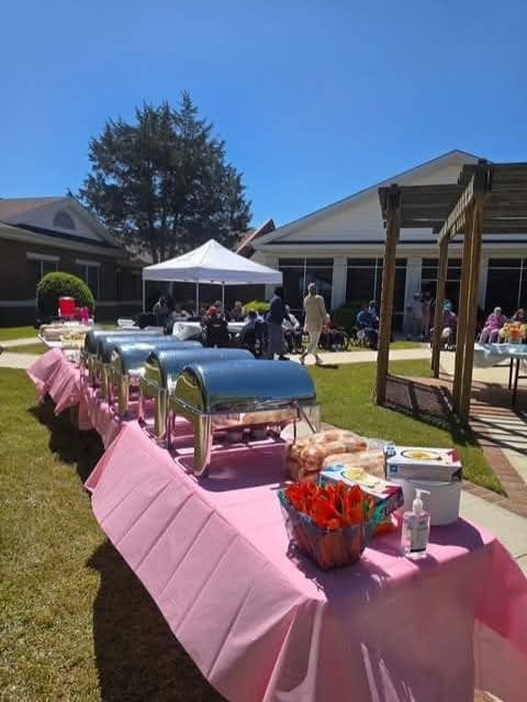 Outdoor Easter celebration at The Oaks Post Acute